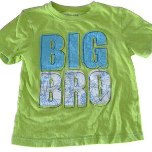 Jumping Beans Big Bro Pullover T Shirt‎ Toddler Boys Size 4T Green Short Sleeve